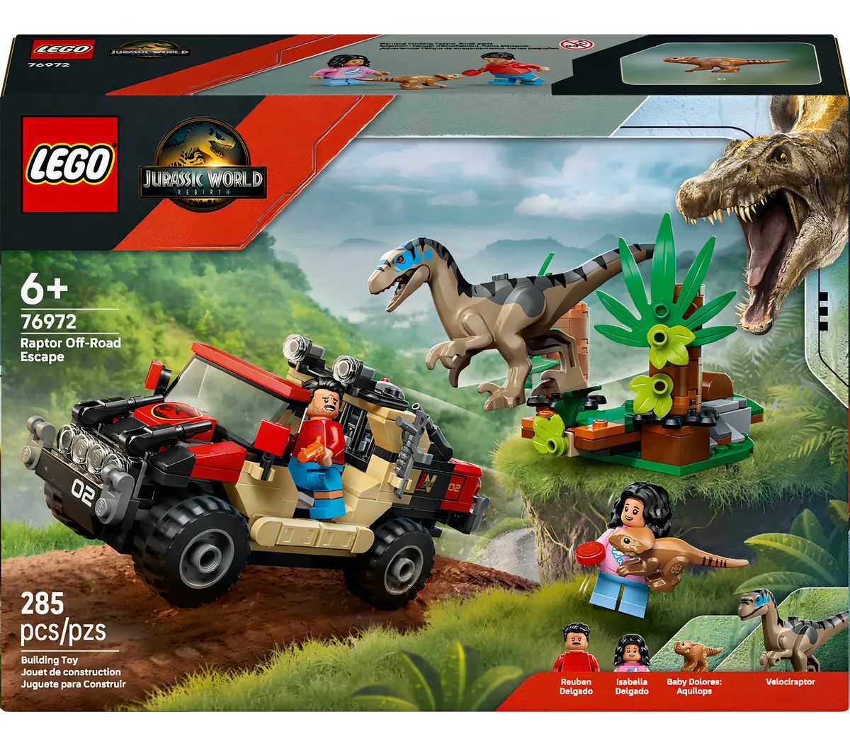LEGO JURASSIC WORLD ESCAPE EN AUTO 285 PIEZAS