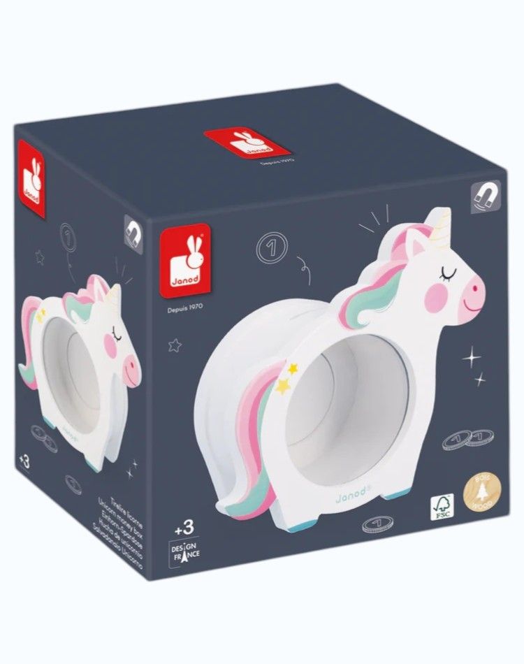 ALCANCIA EN MADERA DISEÑO UNICORNIO
