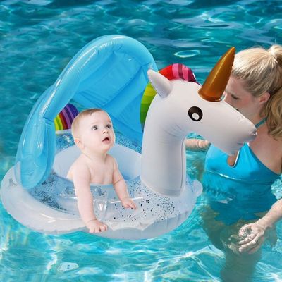 FLOTADOR INFLABLE CON TECHO DISEÑO UNICORNIO