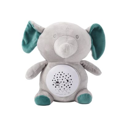 VELADORA PROYECTOR ELEFANTE CON MELODIAS Y RUIDO BLANCO