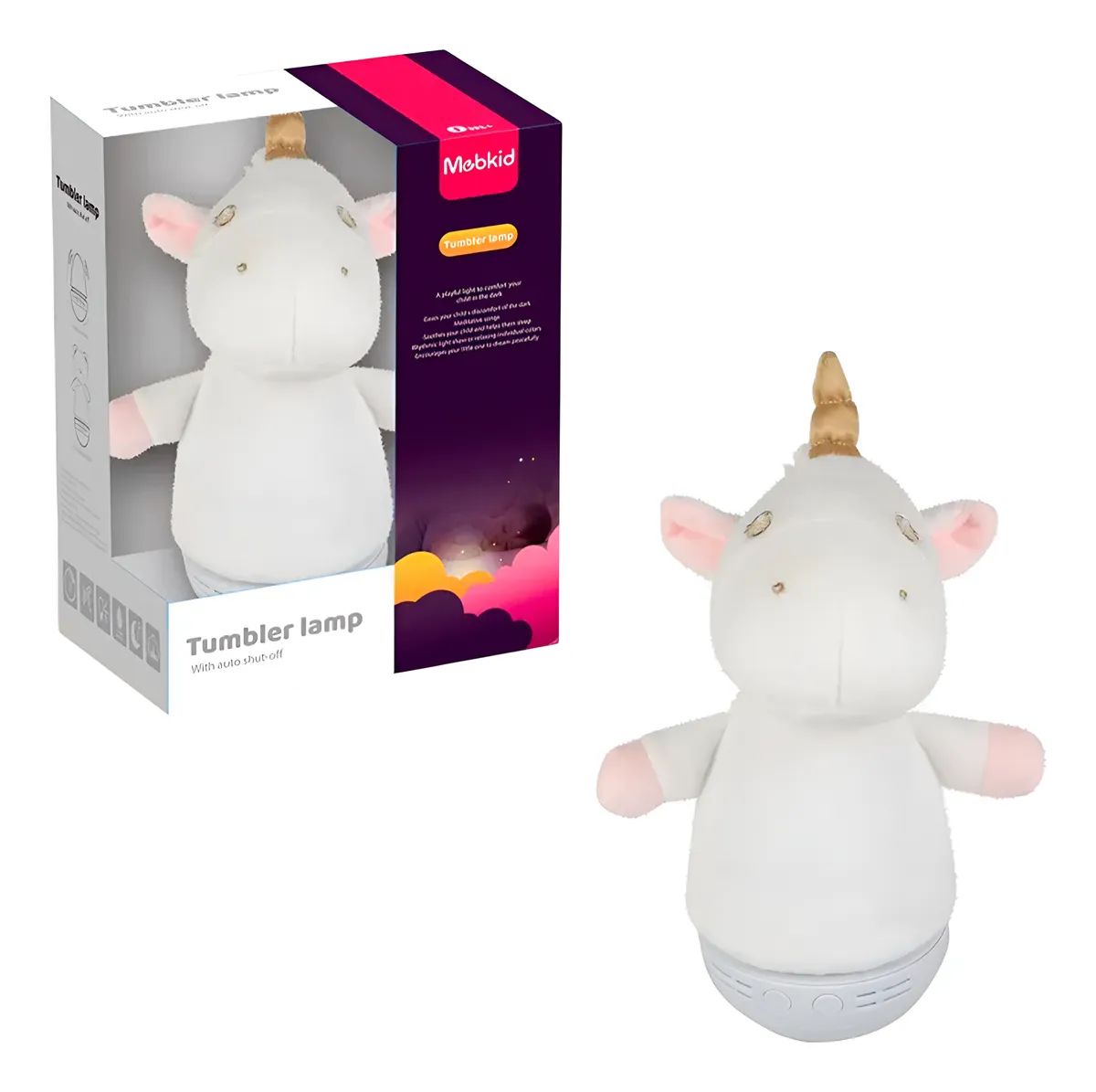 VELADORA CON MELODIAS PARA BEBE DISEÑO UNICORNIO