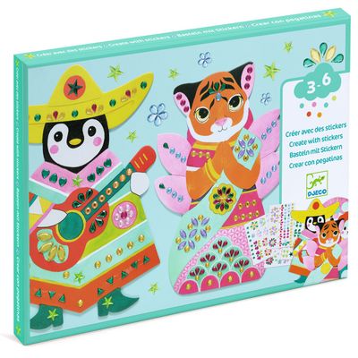 CREAR CON PEGATINAS BRILLANTES TARJETAS DE ANIMALES