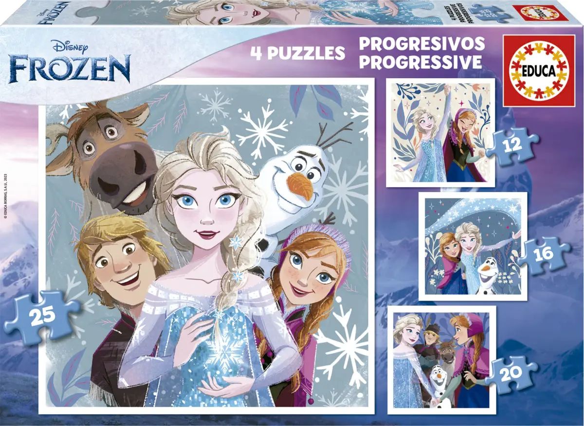 PUZZLES PROGRESIVOS 4 EN 1 FROZEN