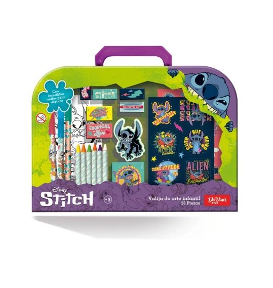 VALIJA DE ARTE INFANTIL STITCH 23 PIEZAS