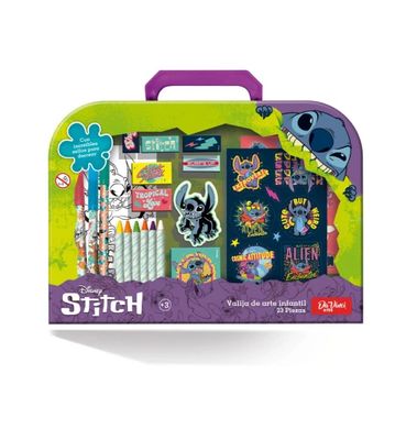 VALIJA DE ARTE INFANTIL STITCH 23 PIEZAS