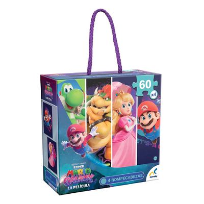 PUZZLE 4 EN 1 MARIO GALAXY 60 PIEZAS
