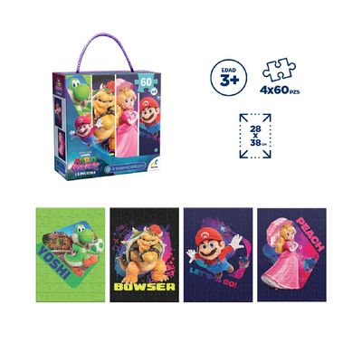 PUZZLE 4 EN 1 MARIO GALAXY 60 PIEZAS