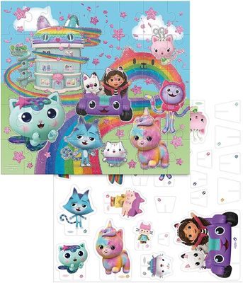 GABBYS DOLLHOUSE PUZZLE 40 PIEZAS ARMA Y JUEGA