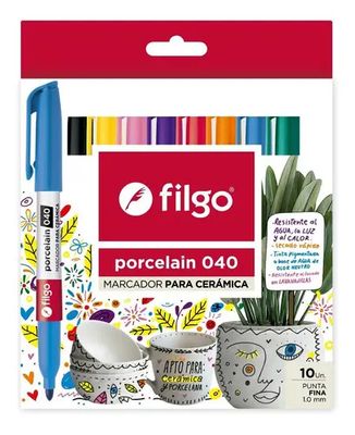 SET DE MARCADORES PARA CERAMICA COLORES SURTIDOS 10 UNIDADES