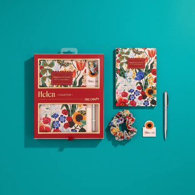 HELEN SET DE 4 PIEZAS LIBRETA BOLIGRAFO SEÑALADOR Y ACCES IBI CRAFT