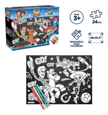 PUZLE ATERCIOPELADO PARA COLOREAR TOY STORY 24 PIEZAS