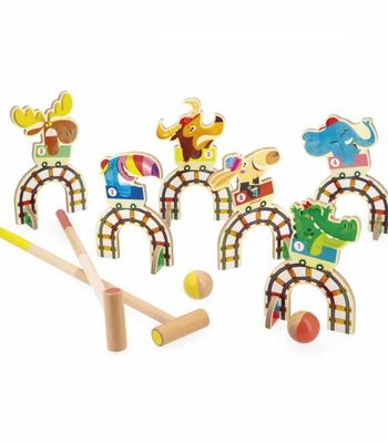 SET DE CROQUET ANIMALES EN MADERA