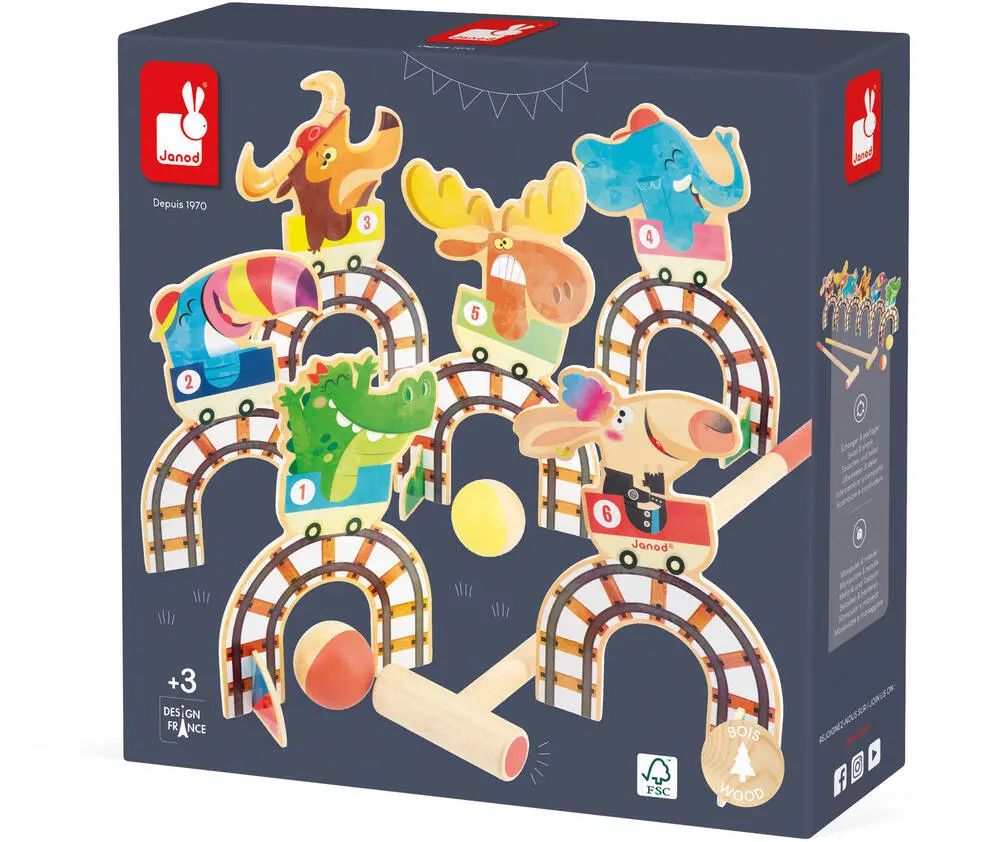 SET DE CROQUET ANIMALES EN MADERA