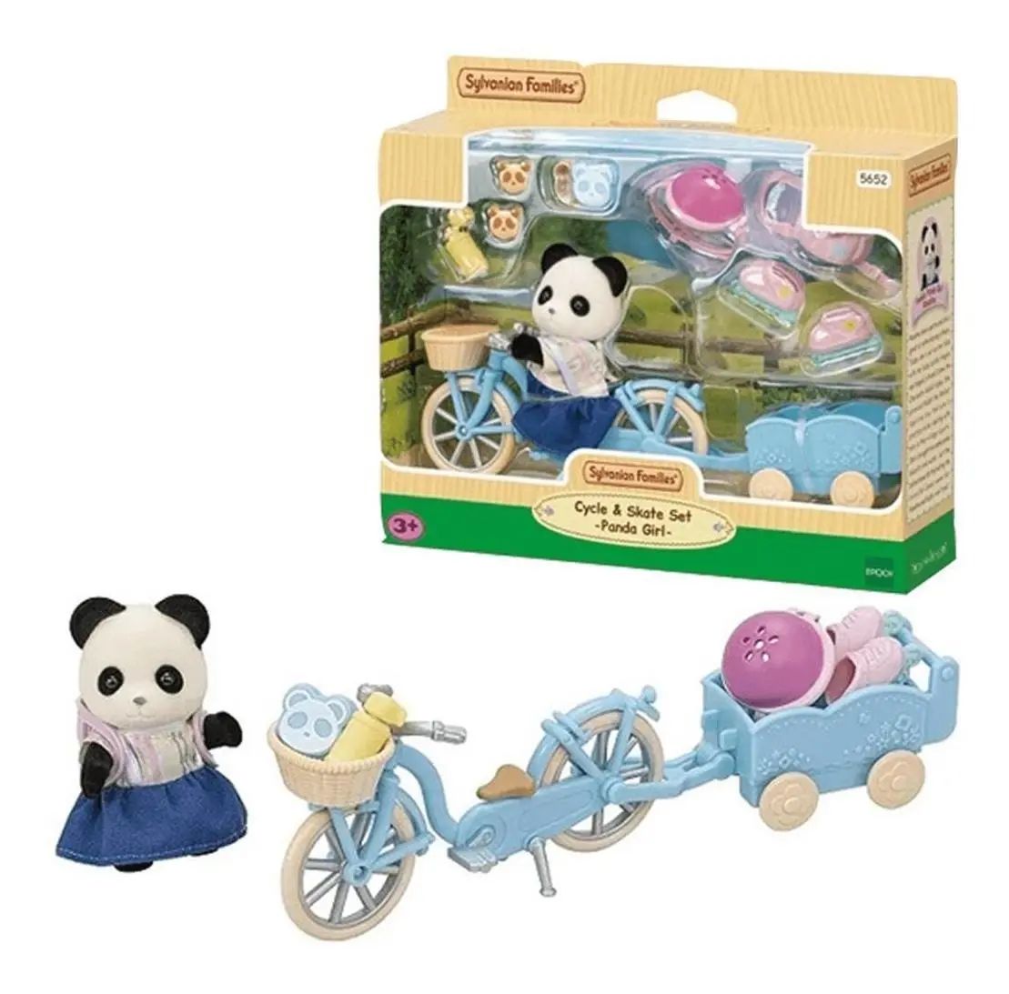 SYLVANIAN FAMILIES SET DE BICICLETA Y SKATE PANDA GIRLS