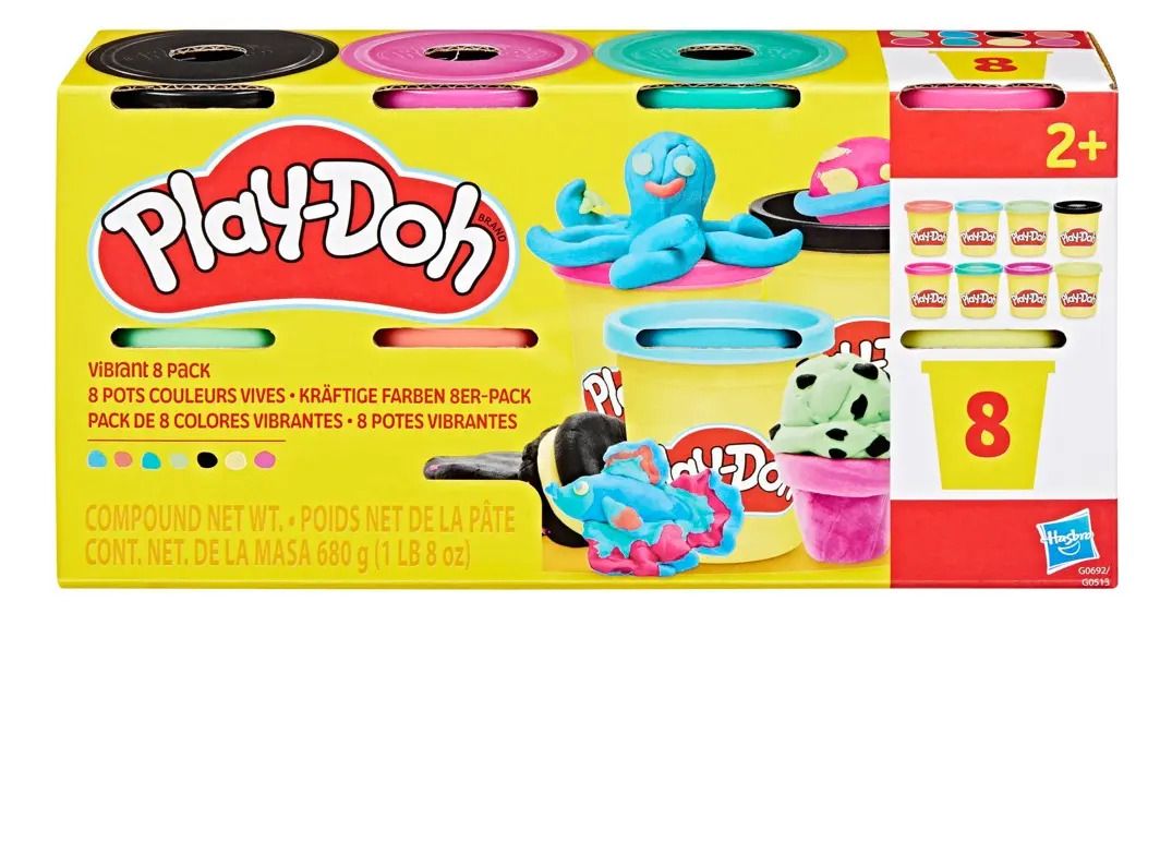 PLAY DOH PACK X 8 SURTIDOS COLORES VIBRANTES