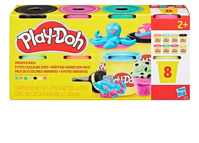PLAY DOH PACK X 8 SURTIDOS COLORES VIBRANTES