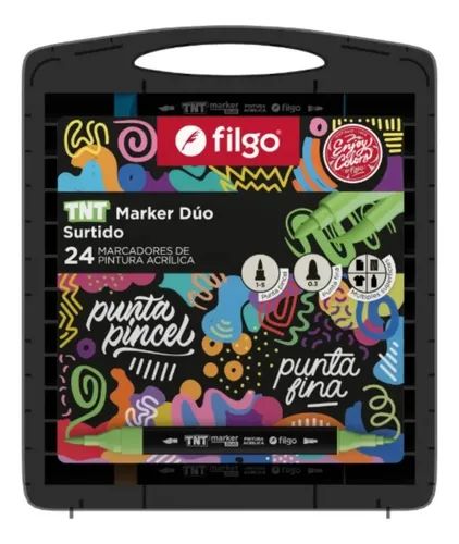 ESTUCHE DE MARCADORES TNT MARKER DUO 24 UNIDADES