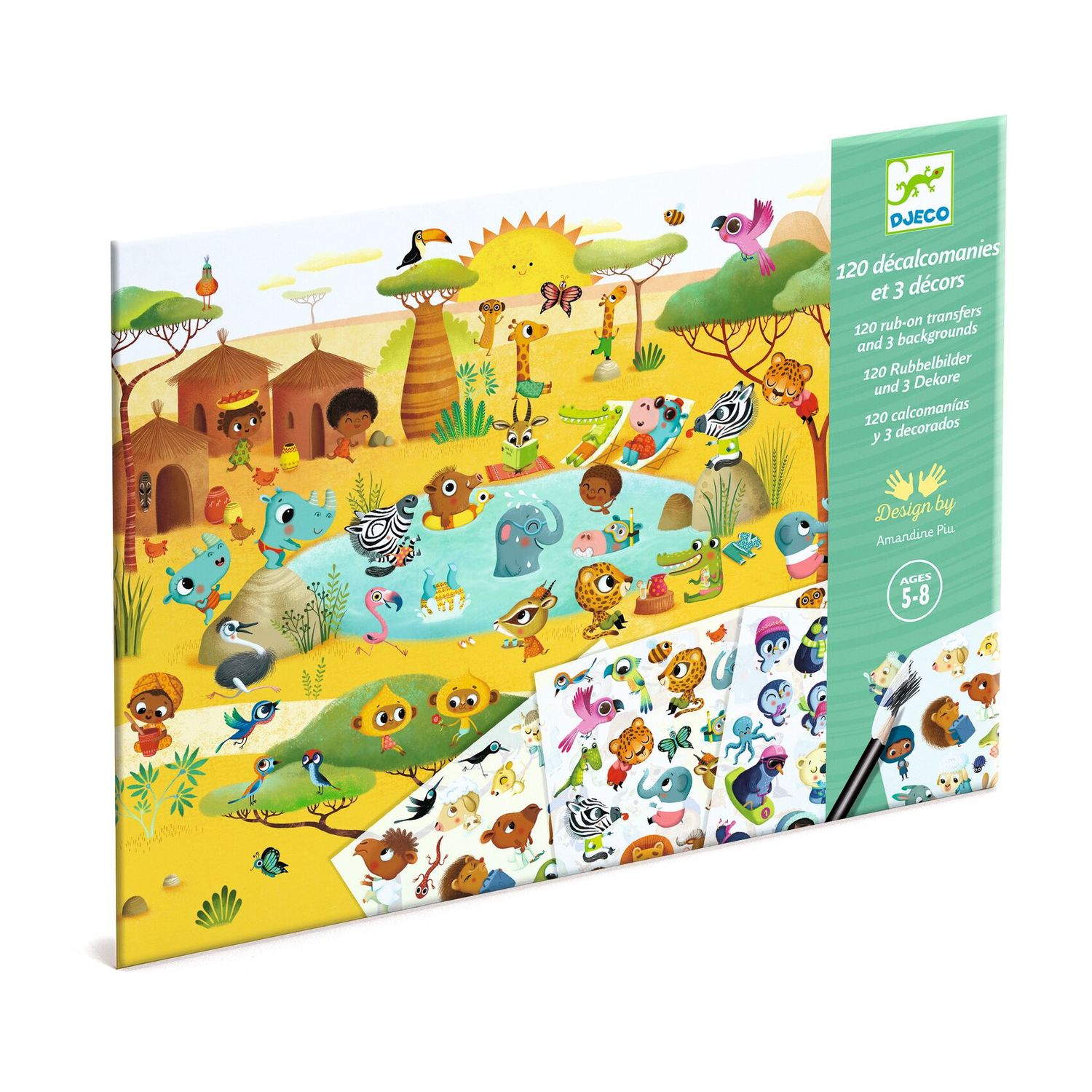 STICKERS TRANSFERIBLES SAVANA DESIERTO Y POLO NORTE
