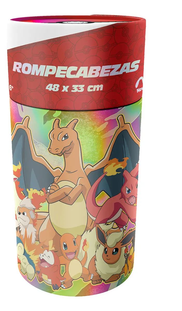PUZZLE EN CILINDRO POKEMON FUEGO 100 PIEZAS