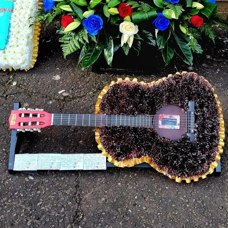 Bespoke guitar Funeral flowers