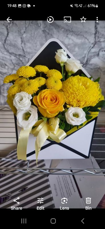 Yellow envelope Arrangement 