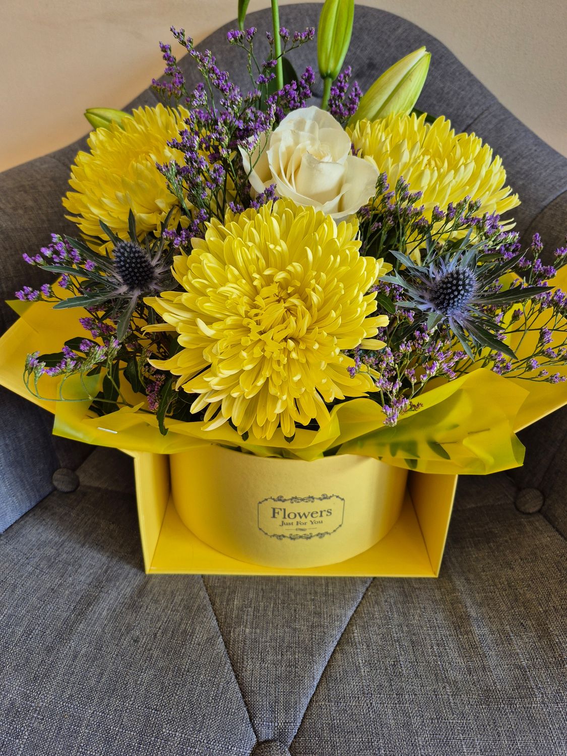 You are my Sunshine hatbox arrangement