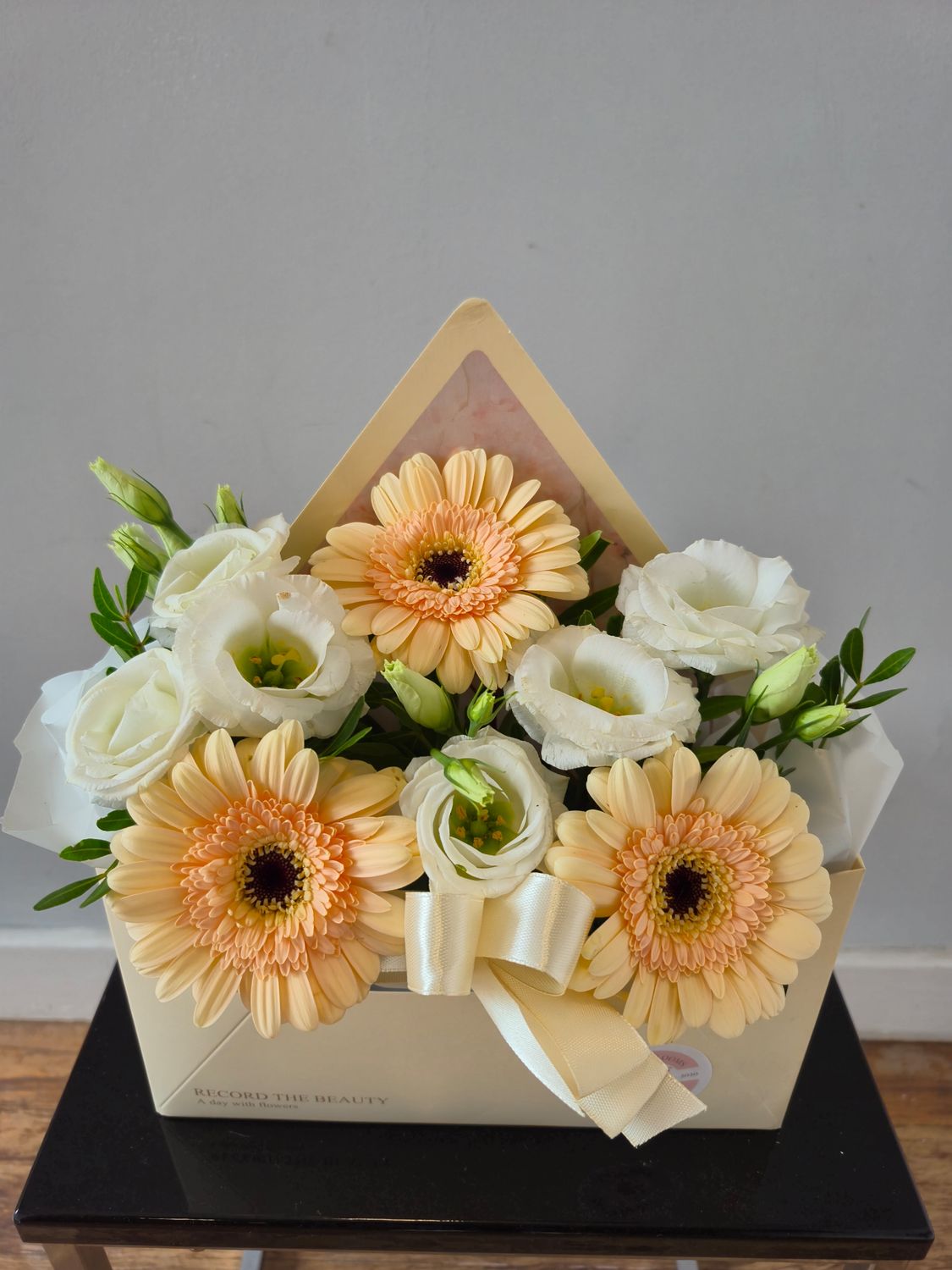 Peaches and cream Envelope Arrangement