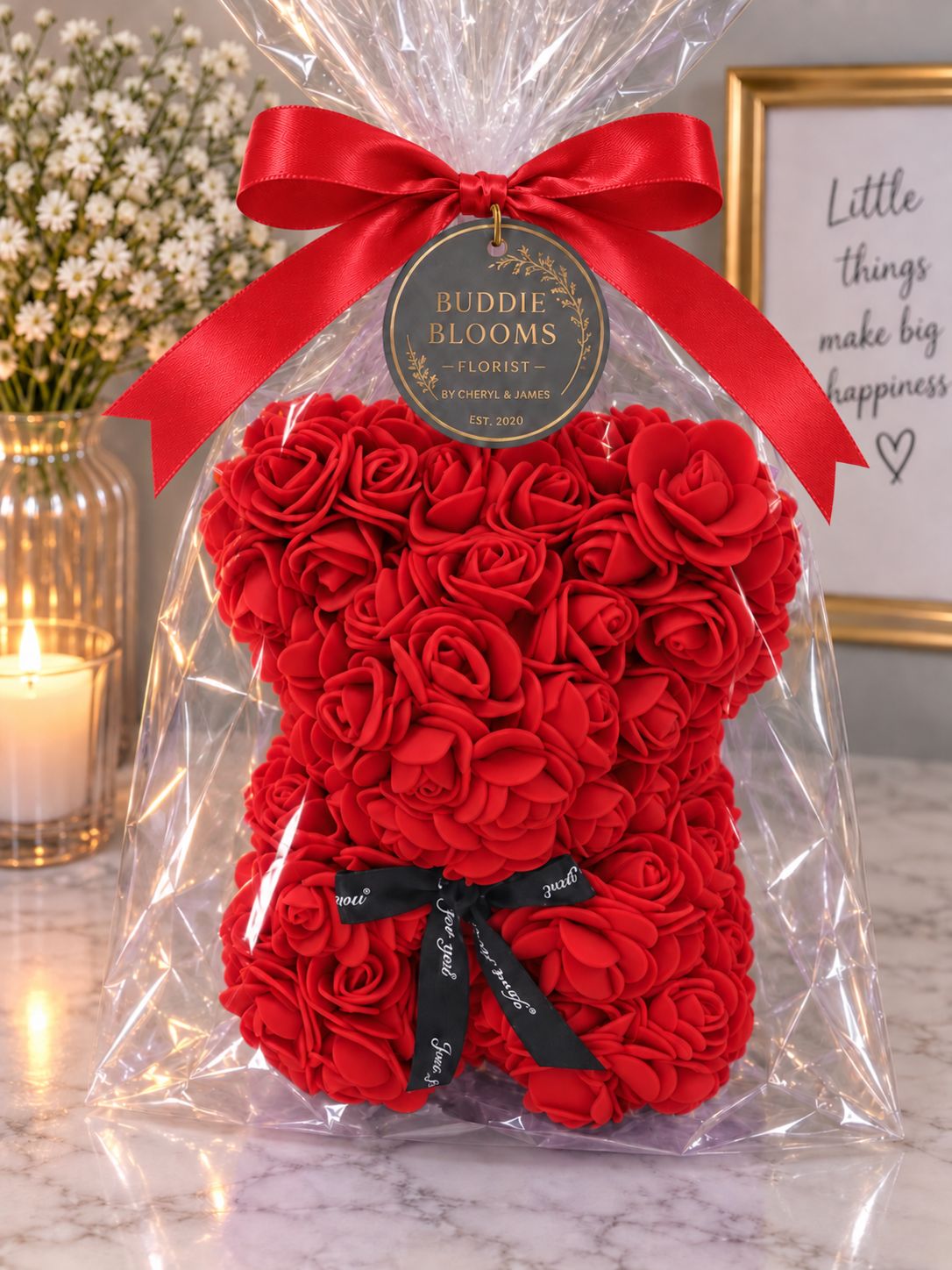 Forever rose bear Red Gift Wrapped 