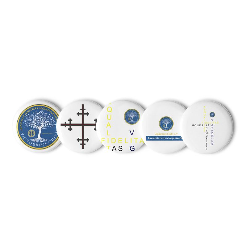 Set of pin buttons