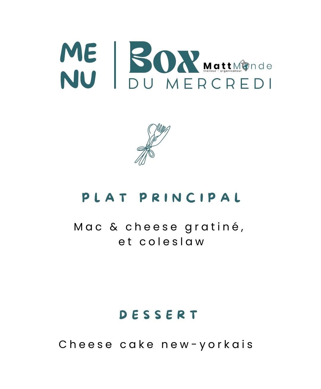 MERCREDIS BOX du 11 Mars : L'Amérique - Dessert uniquement