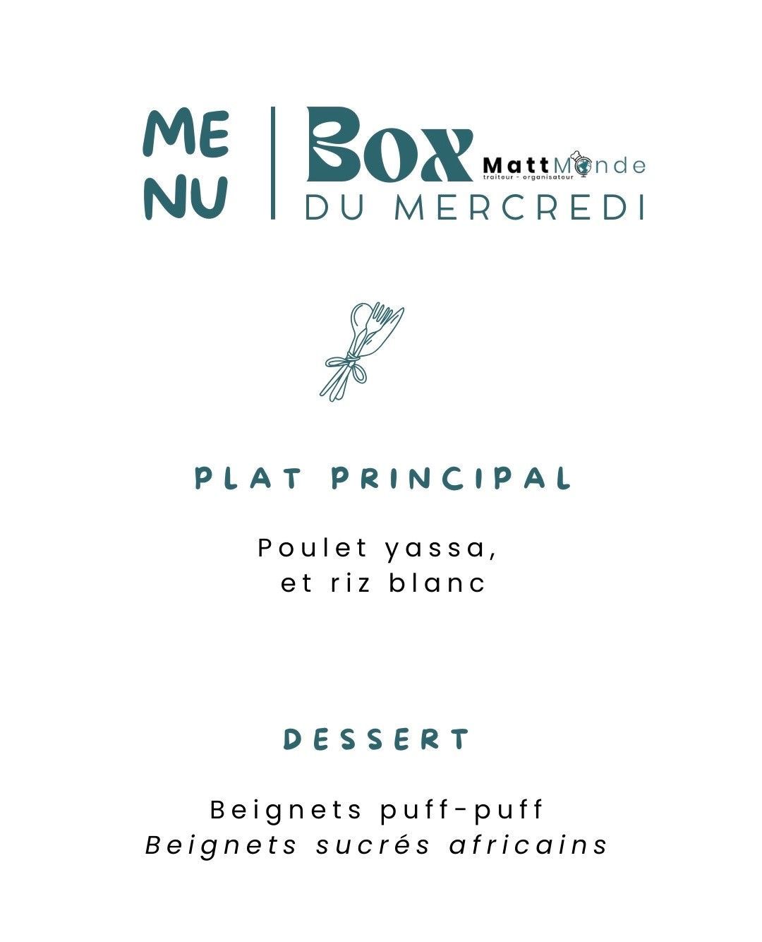 MERCREDIS BOX du 18 Mars : L'Afrique - Menu complet