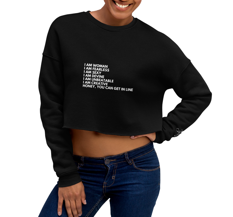 I AM WOMAN Crop Sweatshirt
