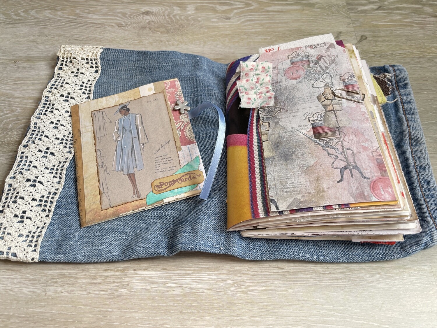 Soft Fabric Cover Journal Sewing Theme By Lisbet Olofson