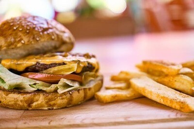 Chiken Burger and French Fries