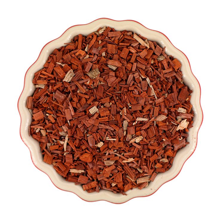 Rotes Sandelholz, geschnitten