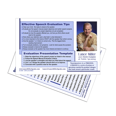 Tips Card - Effective Speech Evaluation