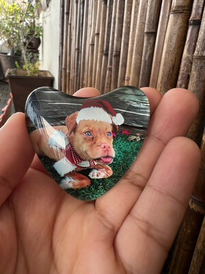 Crystal Heart Christmas Time With Benjamin Magnet 