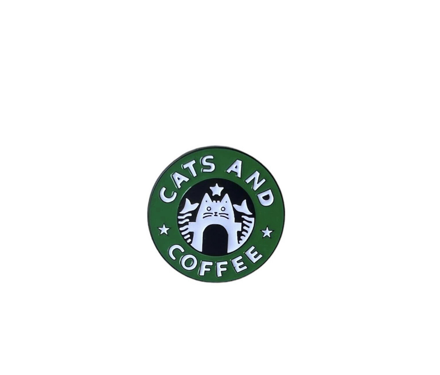 Cats And Coffee Metal Pin