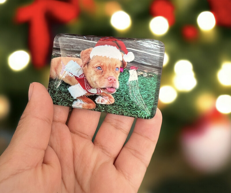 Crystal Rectangle Christmas Time With Benjamin Magnet