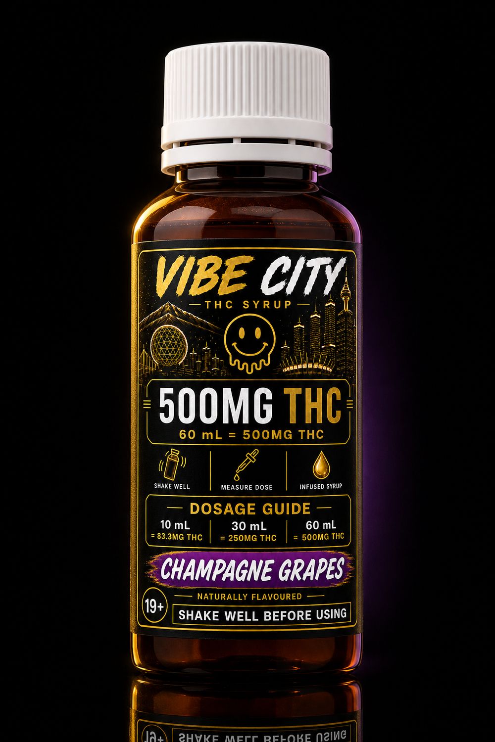 Vibe City 500MG THC Syrup – 60 mL