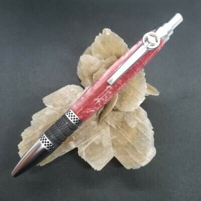 Race Car Red Ballpoint Pen with Satin Chrome Finish
