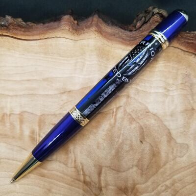 Sierra "Warriors Bleed Blue" Ballpoint Pen with Blue and Gold Finish
