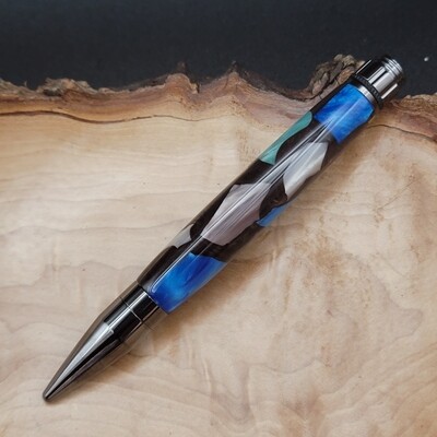 Fidget Spinner Segmented Color Rollerball Pen with Gun Metal Finish