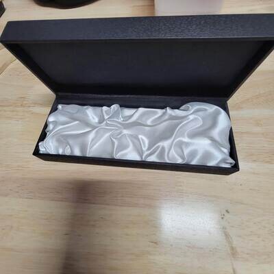 Black Pen Case with White Satin Lining