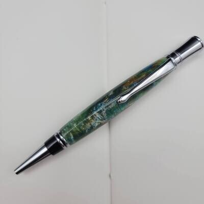 Green Mixed Executive Ballpoint Pen with Chrome Finish