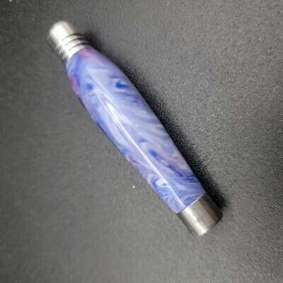 Light Purple and Pink Tobacco Pipe with Chrome Finish