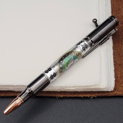 Army2 Bolt Action Ballpoint Pen with Gun Metal Finish