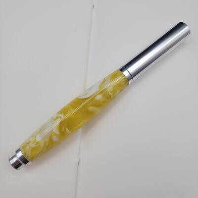 Yellow Raw Rollerball Pen with Aluminum Finish