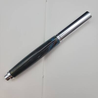 Dark Global Mixed Raw Rollerball Pen with Aluminum Finish