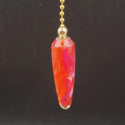 Red Orange and Purple Mixed Pull Chain with Gold Finish